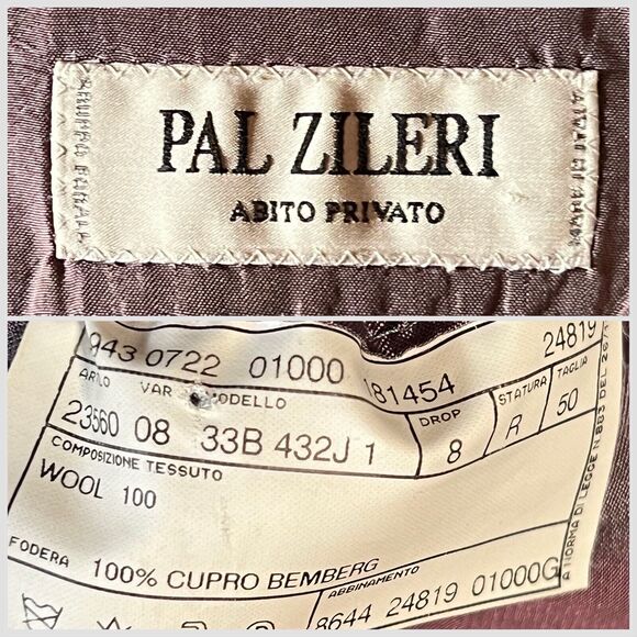 Pal Zileri 40R 32W Gray - Rust Purple Stripe 2 Piece Suit Jacket and Pants Set - Picture 16 of 16